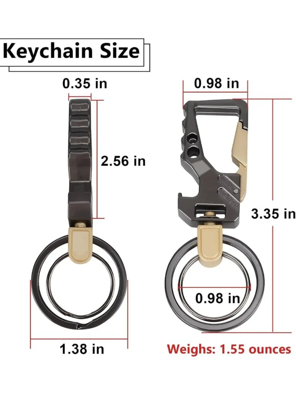 2 PCS Carabiner Key Chains - Durable Clip Key Holders for Easy Access